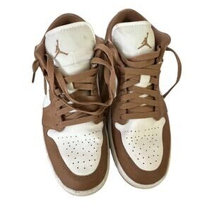 Nike Air Jordan Brown 1 Low Archaeo Lace Up Sneaker Shoes Size 10.5